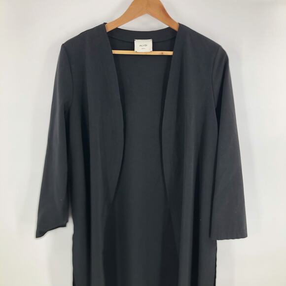 Alysi Open Overcoat Soft Black Women's Sz IT 46 US 8 NWOT $395 - Picture 7 of 10